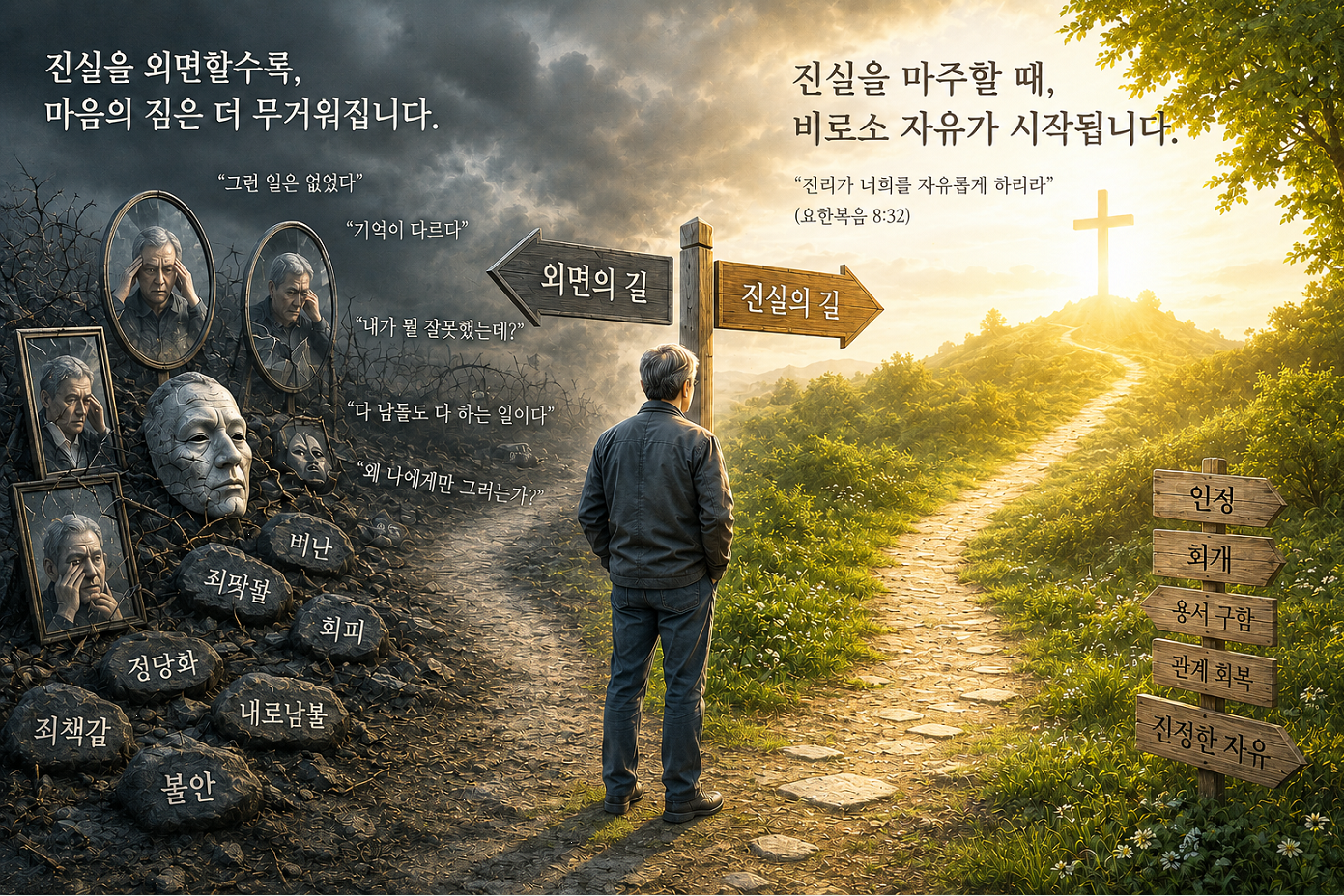 진실을 외면하는 삶의 본질, 자기 정당화가 반복될 때 인간은 어떻게 변하는가