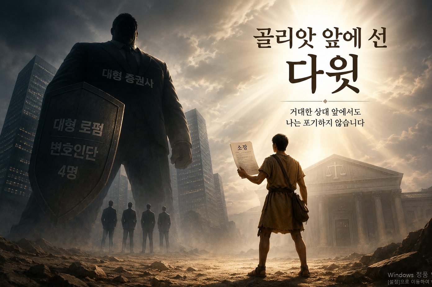 골리앗 앞에 선 다윗, 민사소송을 시작하다